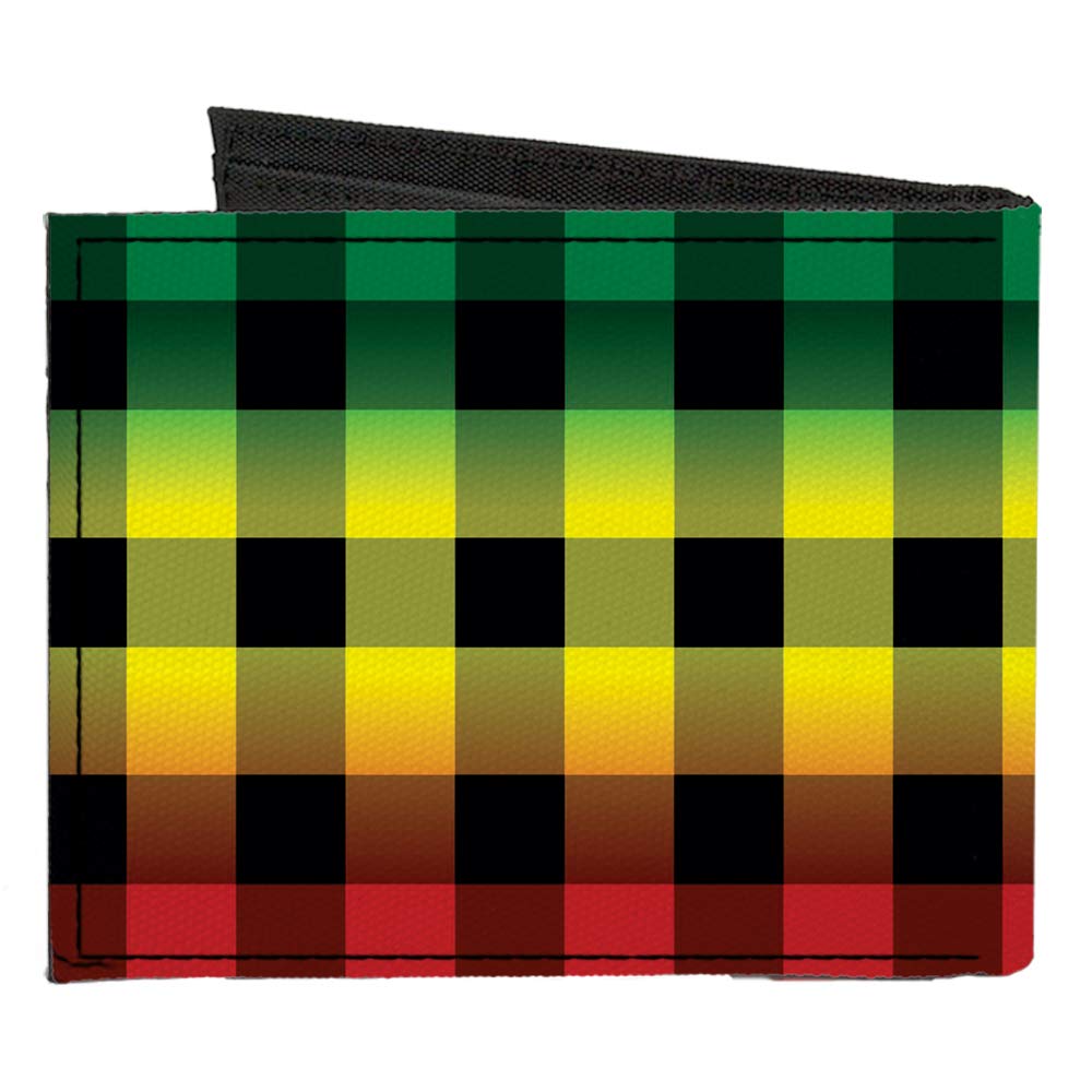 Buckle-Down Men's Standard Canvas Bifold Wallet Buffalo Plaid, 4.0