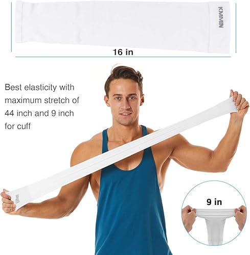 Miniatura 4 de KMMIN - Mangas para brazo con protección de rayos ultravioleta para conducción, ciclismo, golf, baloncesto.