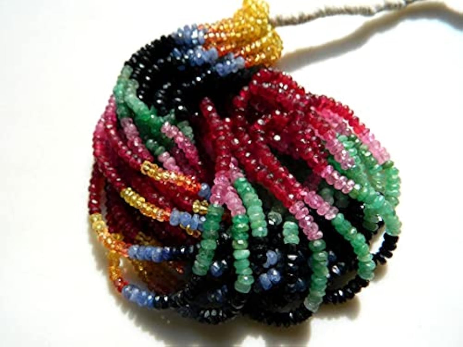 Perles saphir rondelles multicolores 3mm LKBEADS 5 rangs de 15 pouces pour bijoux