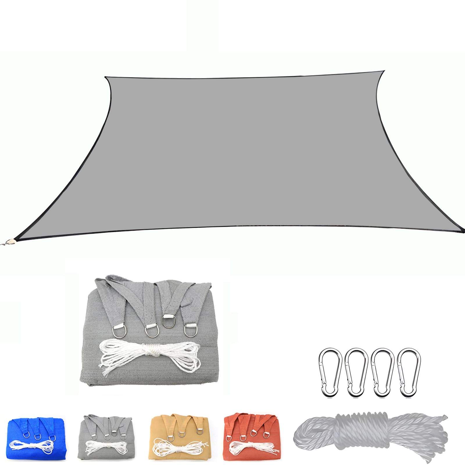 Voile d'ombrage polyéthylène haute densité auvent extérieur chic 4m