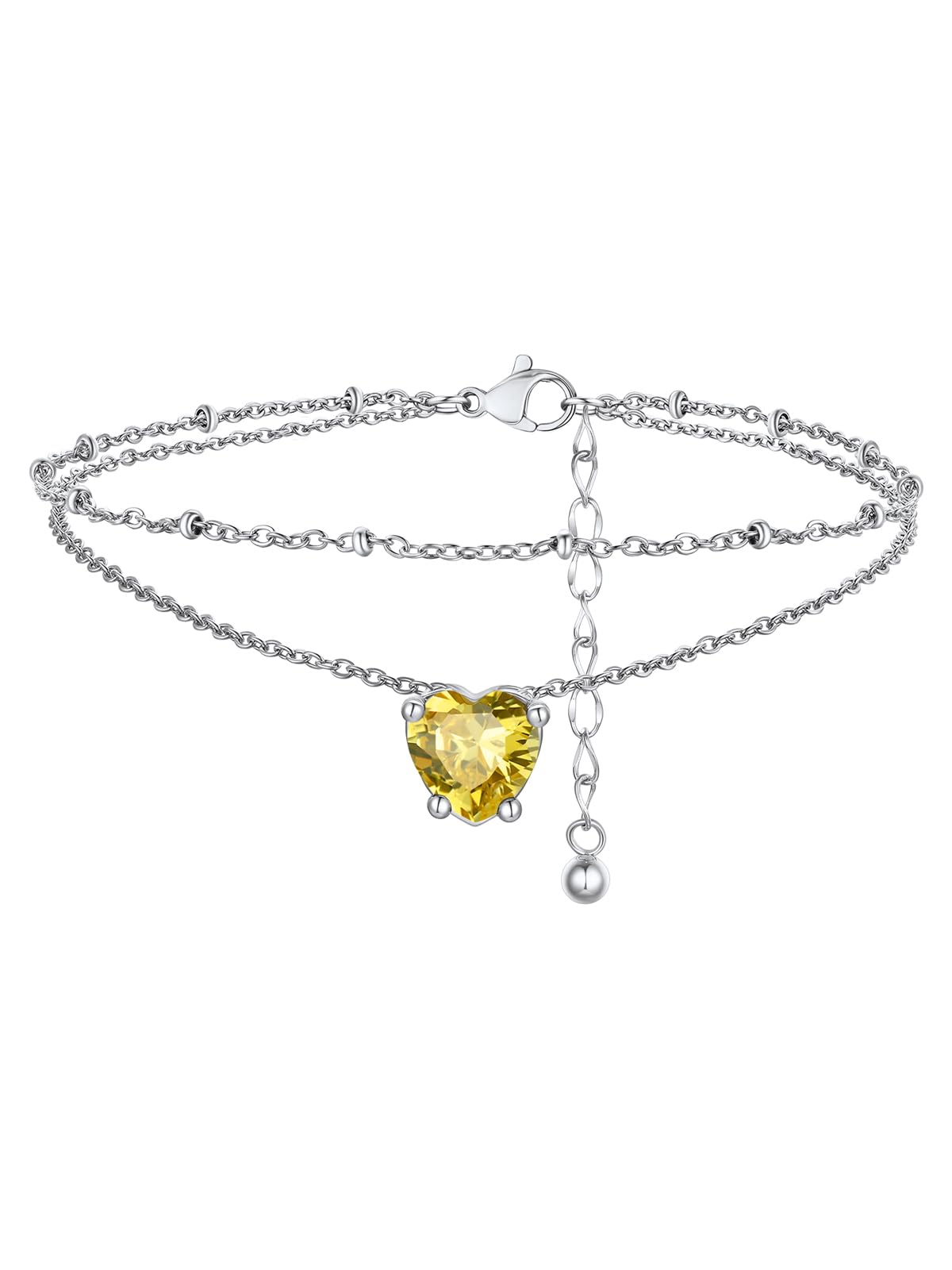 FindChic Birthstone Anklets for Women Layered Ankle Bracelets for Women