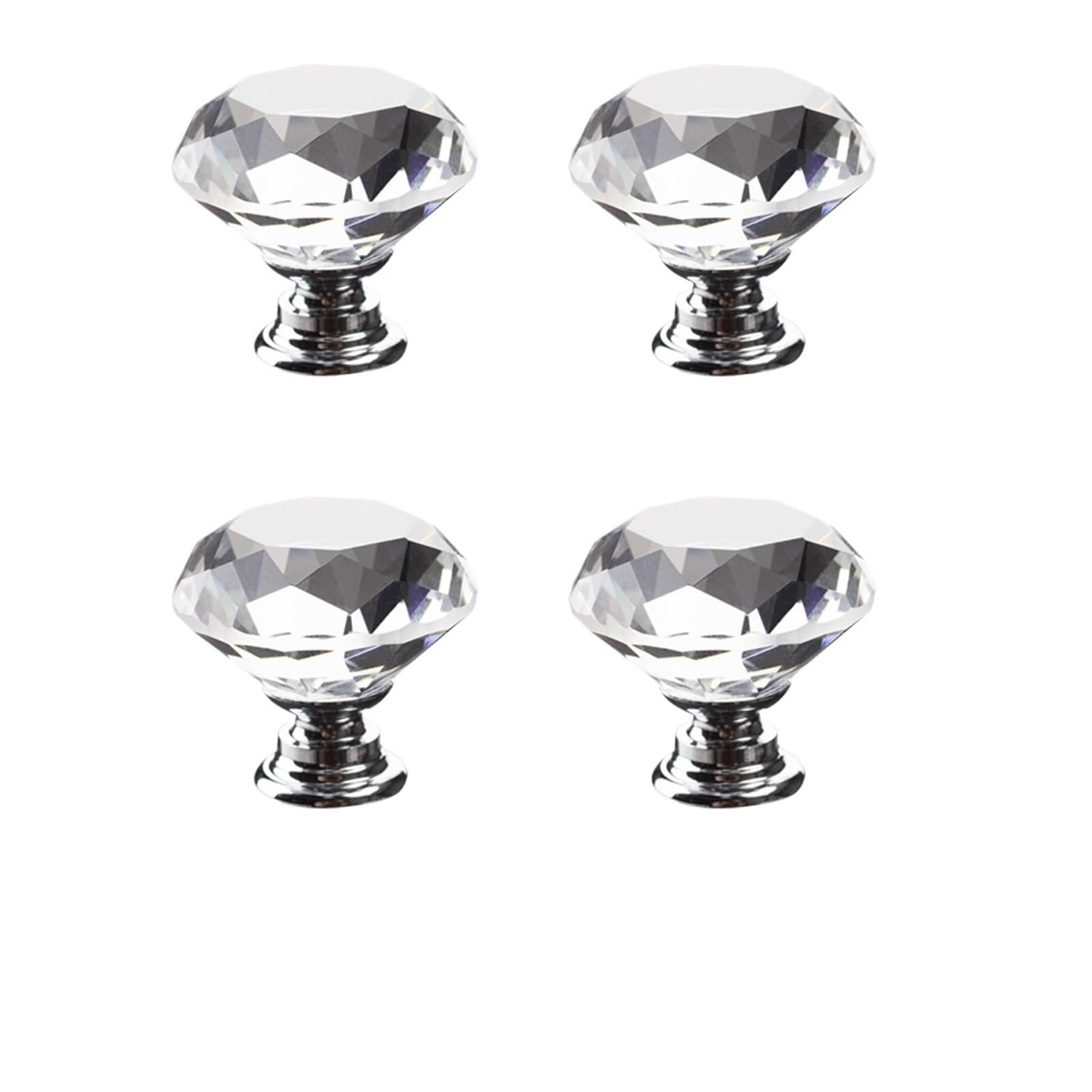 MWAHJU 10PCS Transparent Yellow Crystal Diamond Knobs for Cupboard