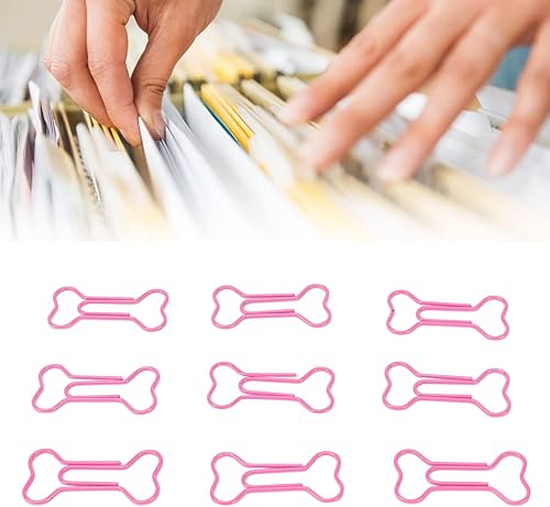 Miniatura 3 de Clips de papel de hueso, 100 unidades, diseño de hueso de perro rosa, marcadores de papel lindos, clips pequeños para oficina, escuela, archivos de