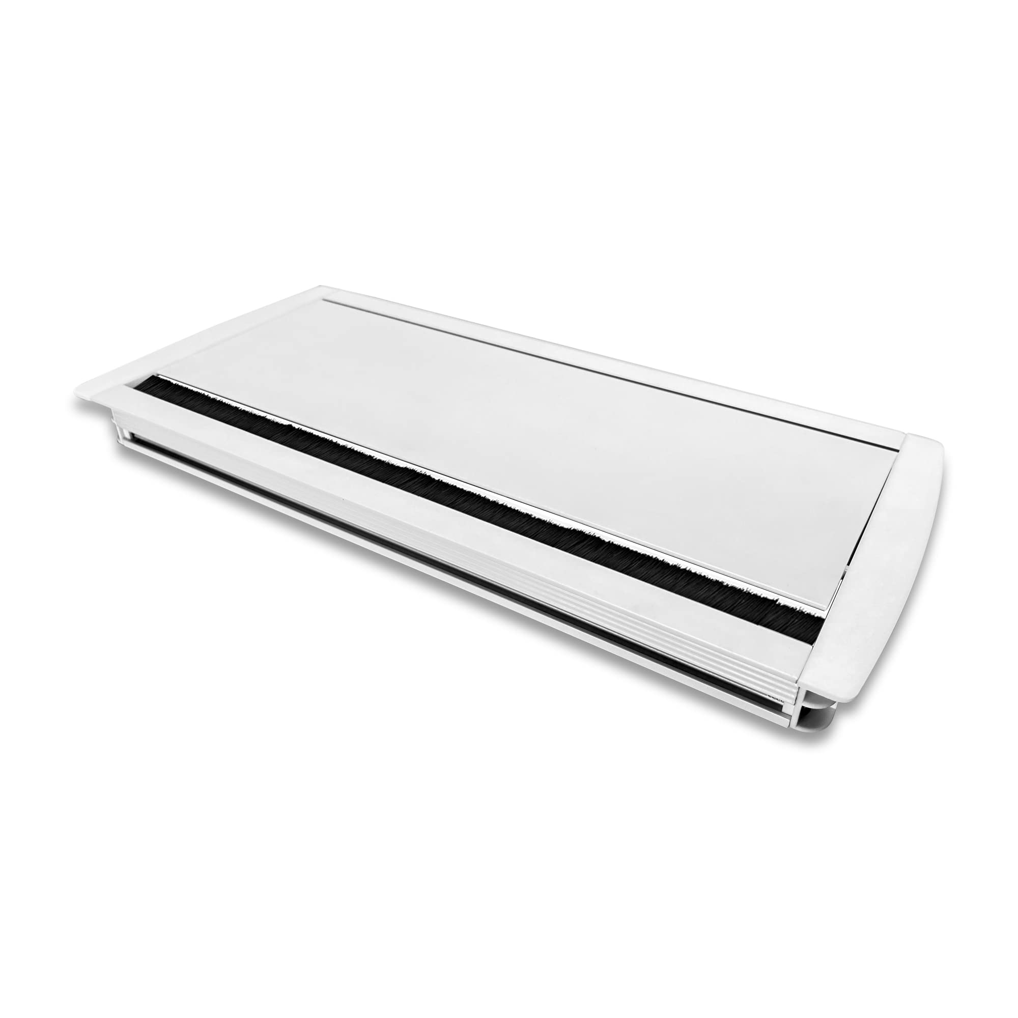 MX Access Flap with Brush/Table Flip Cover/Cable Hole Cover/Cable Hole Cover Grommet/Metal Rectangle Wire Cable (Cutout -316X132 MM)(White)-image-26
