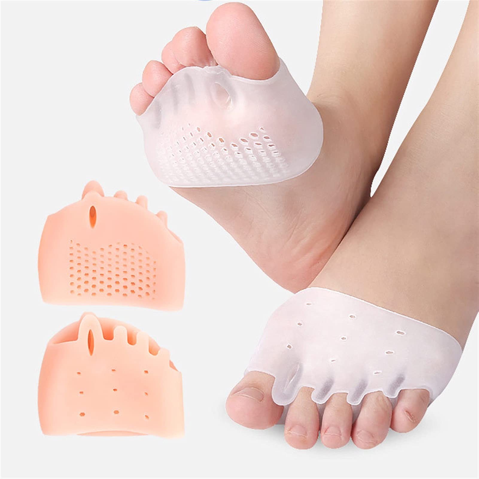 1 paio di separatori per dita delle dita Cuscinetti per avampiede in silicone Plantari Correttore per alluce valgo Correzione per alluce valgo Cuscinetti per cuscino per piedi per pedicure (1 paio E)