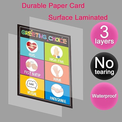 Miniatura 3 de Greeting Choice - Póster de reglas para el aula, decoración de aula de regreso a clases, 11 x 14 pulgadas, para preescolar, secundaria, escuela