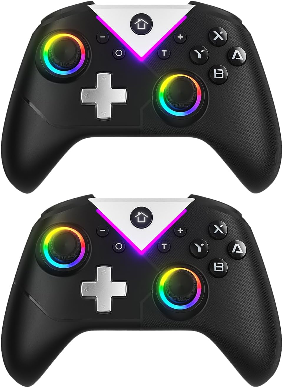 - RGB Wireless Controller for Nintendo Switch 2/1 Lite/OLED, PC, with Bluetooth, Turbo, Macro, Hall Trigger, 6 Gyro Axis, Dual Vibration, Screenshot - 2 Pack