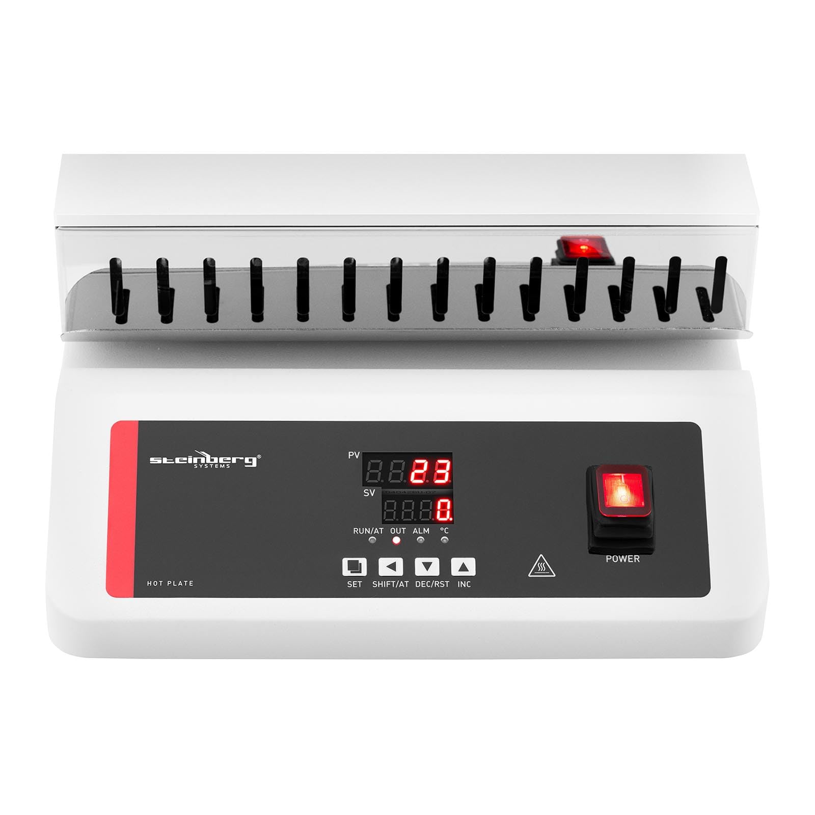 Steinberg Systems SBS-HPL-30 Heizplatte Labor 30x30 cm 350°C 1380 W LED-Anzeige regelbare Laborheizplatte