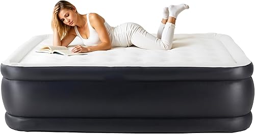 Miniatura 11 de YSSOA Colchón de aire Queen para acampar con bomba eléctrica de alta velocidad integrada, altura de cama de 18 pulgadas, colchón inflable inflable