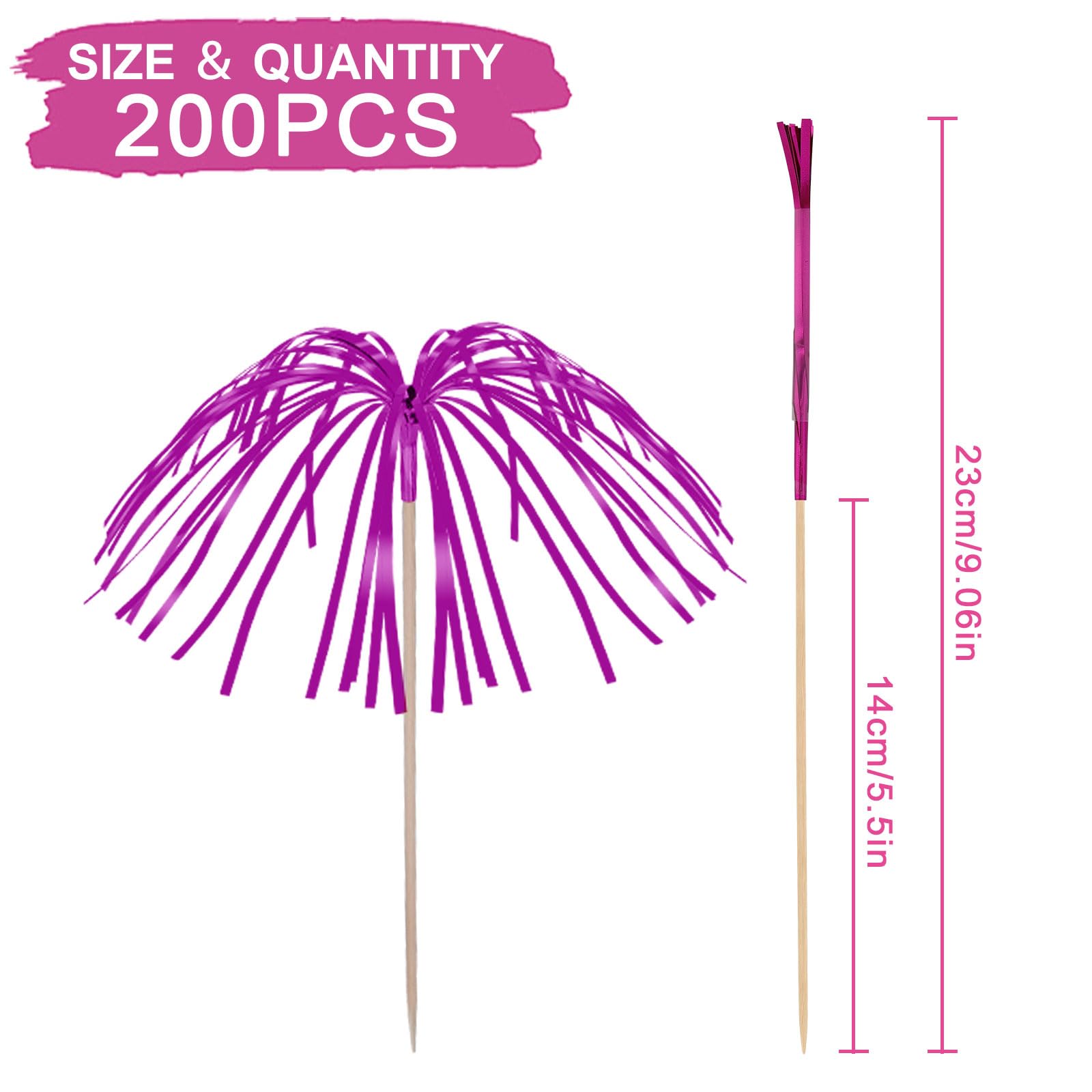 200 PCS Palm Tree Picks, Cocktail Accessories for Drinks 23cm - Image 2