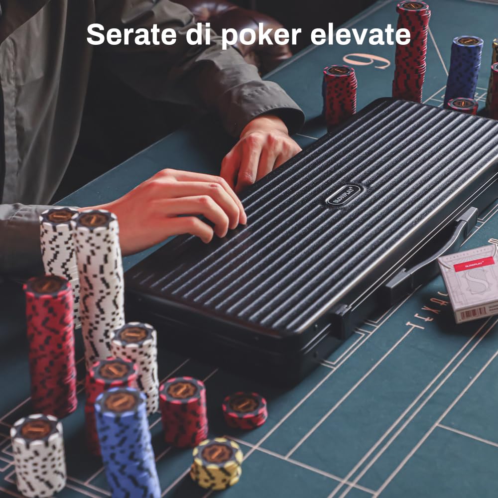 SLOWPLAY Fiches da poker Nash Clay 50 pezzi Texas Holdem vuote 14g Verde