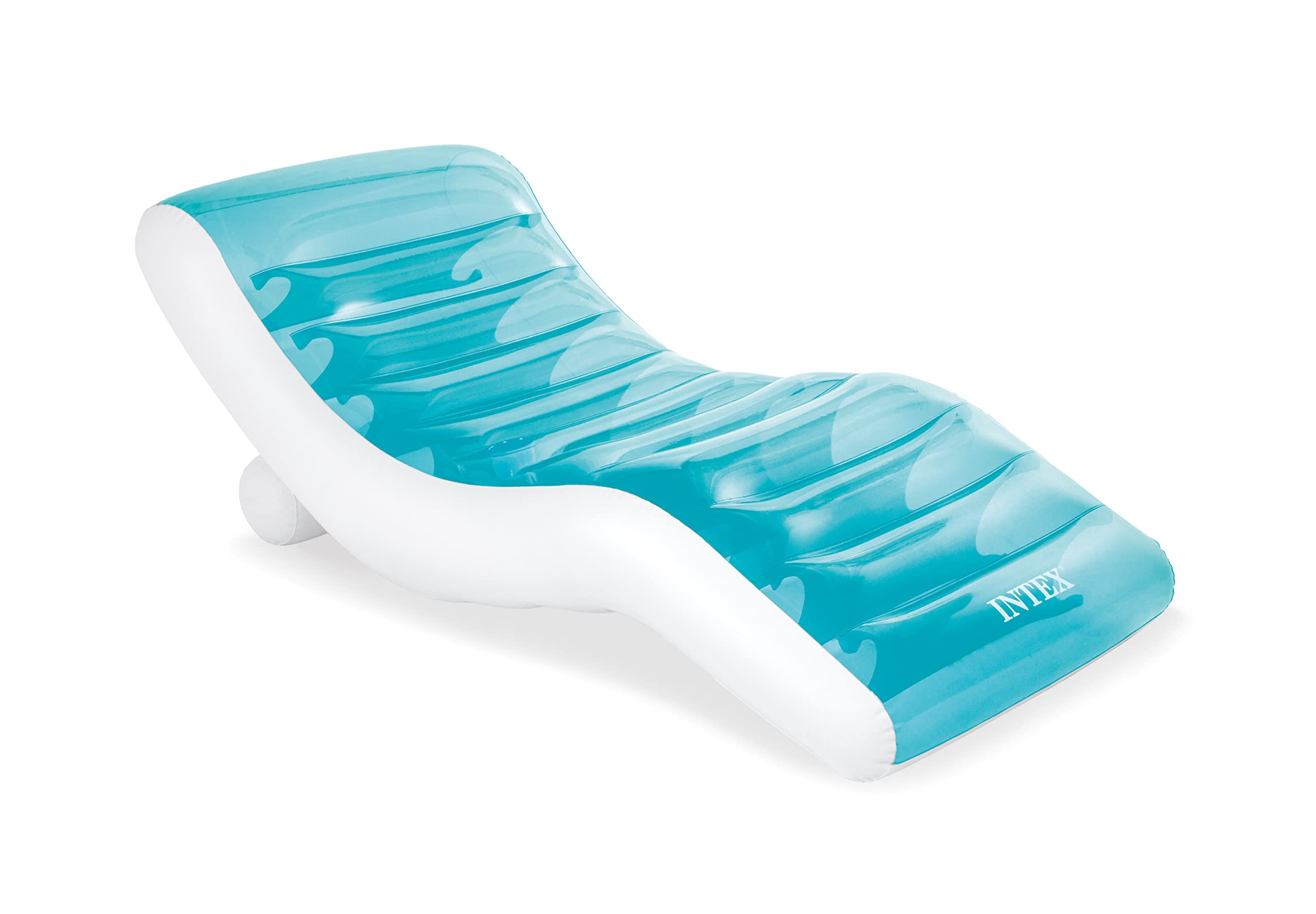 Intex 56874 Splash Lounge Colchoneta Hinchable, Flotador para Piscina, Capacidad 1 Persona, Peso Máximo Soportado 100 kg, Medidas 99x191 cm, con Porta Bebidas, Splash Azul-image