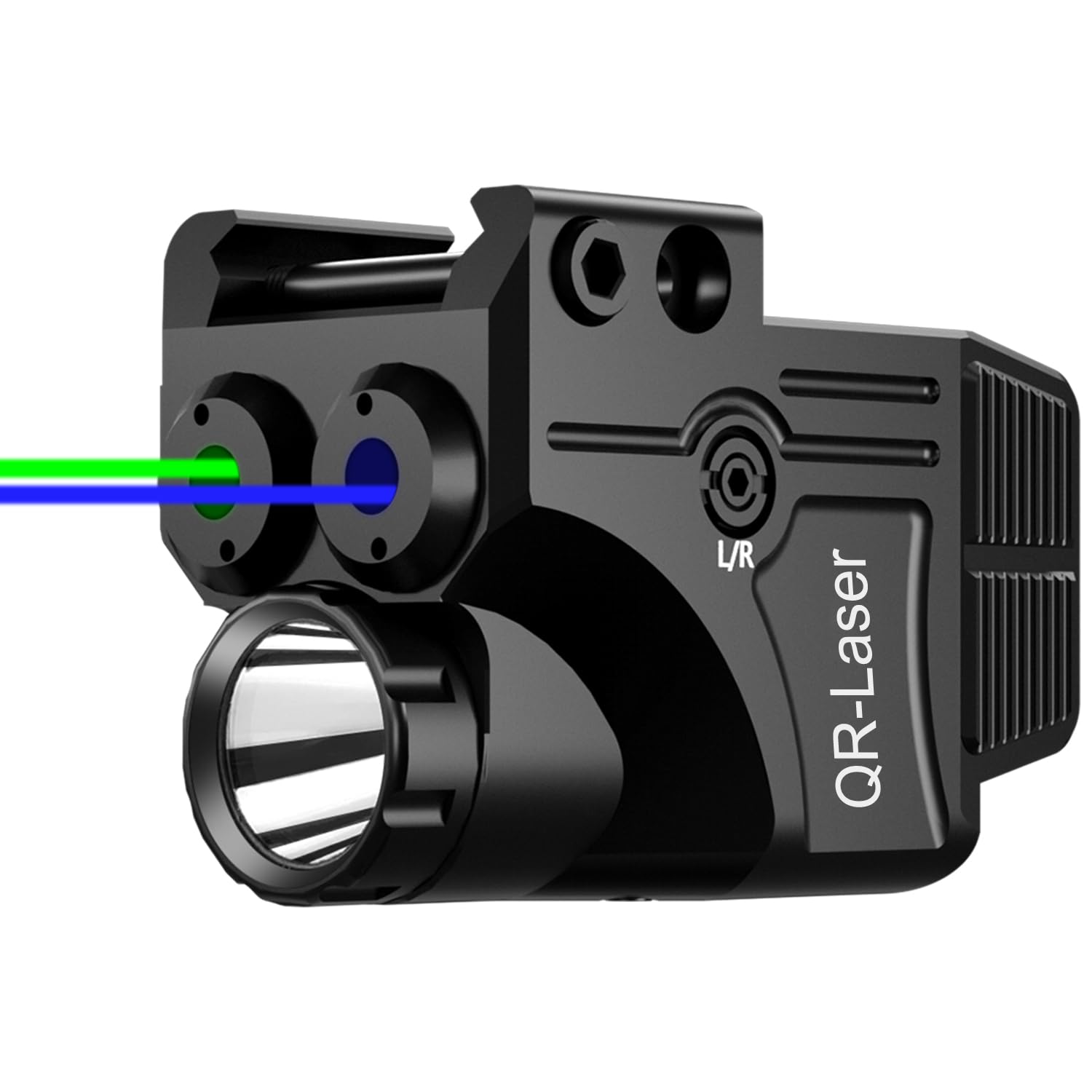 Tactical 1200 Lumens Flashlight & Laser Combo - Green/Blue Laser With Remote Swi