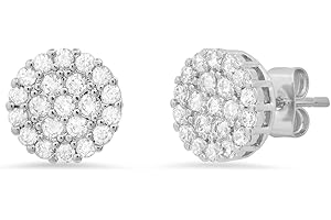 Steeltime Brass Huggie Earrings Embellished with Mesmerizing Diamond Clusters