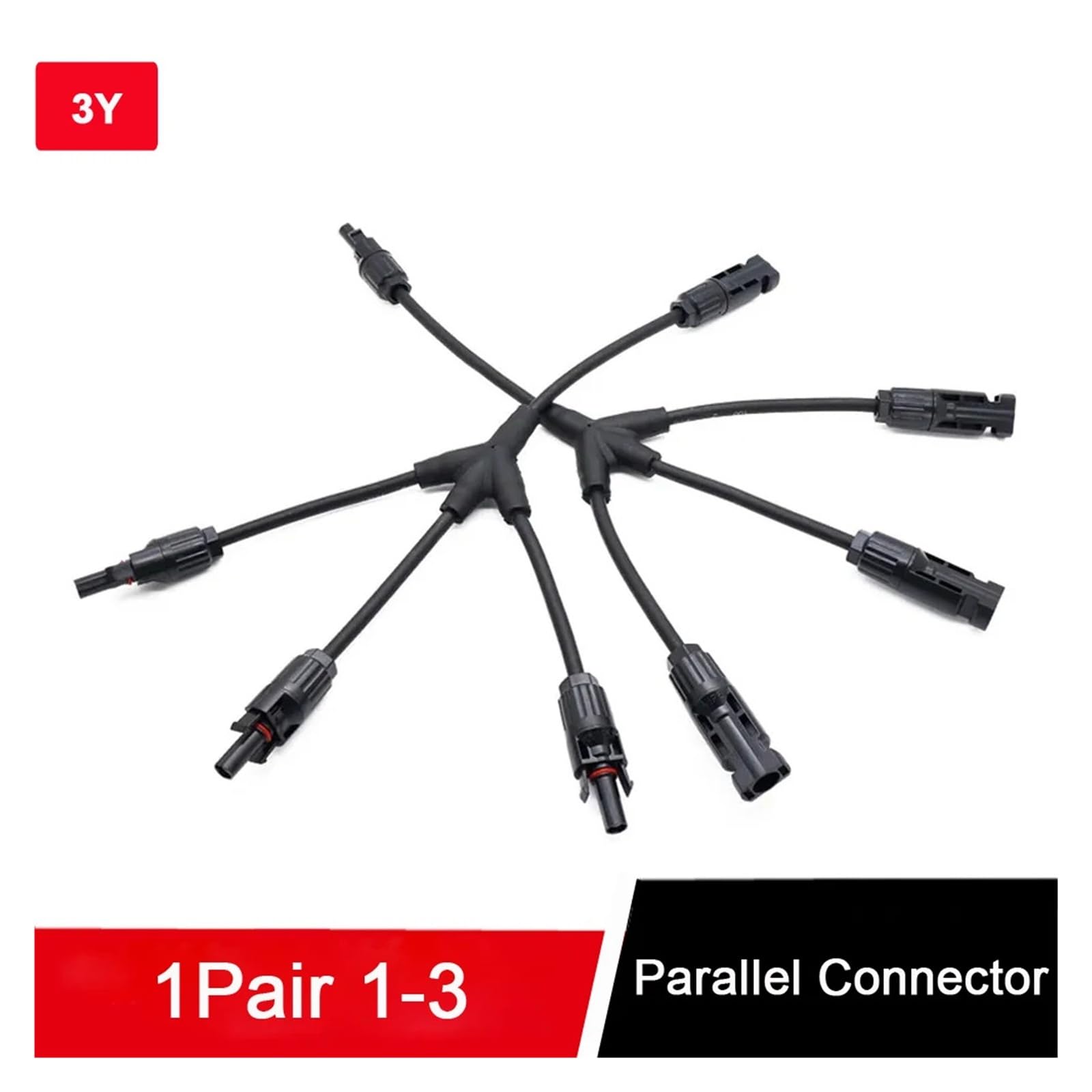 connettore Solare 1-5 Coppie 3Y Branch Solar Parallel Maschio Femmina Connettore Impermeabile IP67 Pannello Solare Cavo Collegare Serie Parallelo Spina(2pairs)