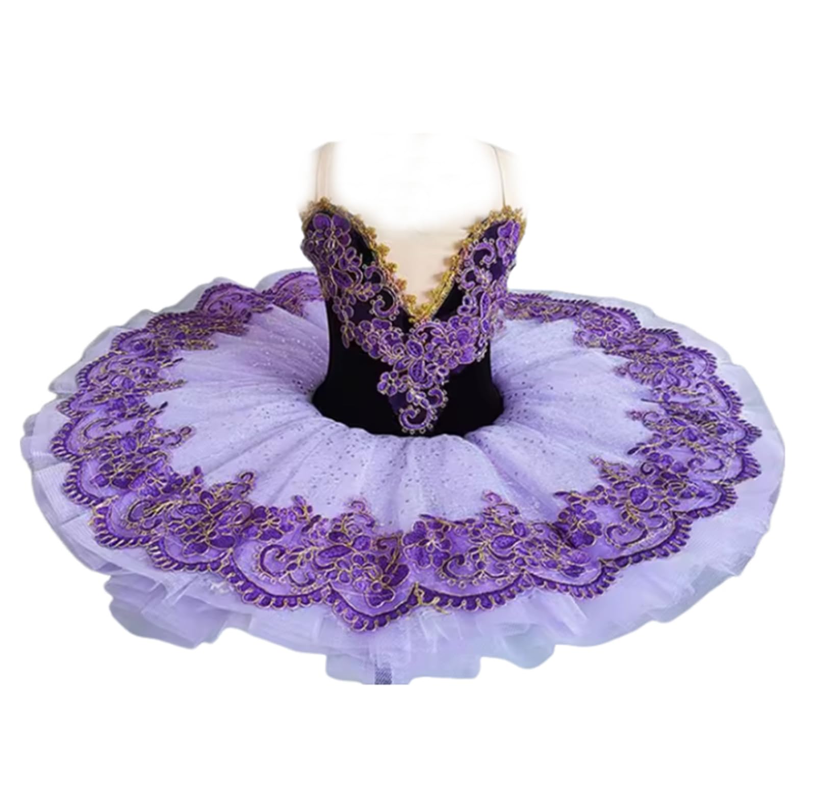 Gonna tutù da Danza Classica per Bambine Abito da Balletto Lago dei Cigni Costume da Principessa Costume da Ballerina Costume da Competizione di Danza sul Palco Costume da Spettacolo (160)