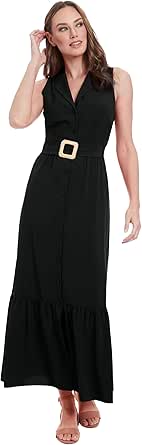 Button front maxi dress