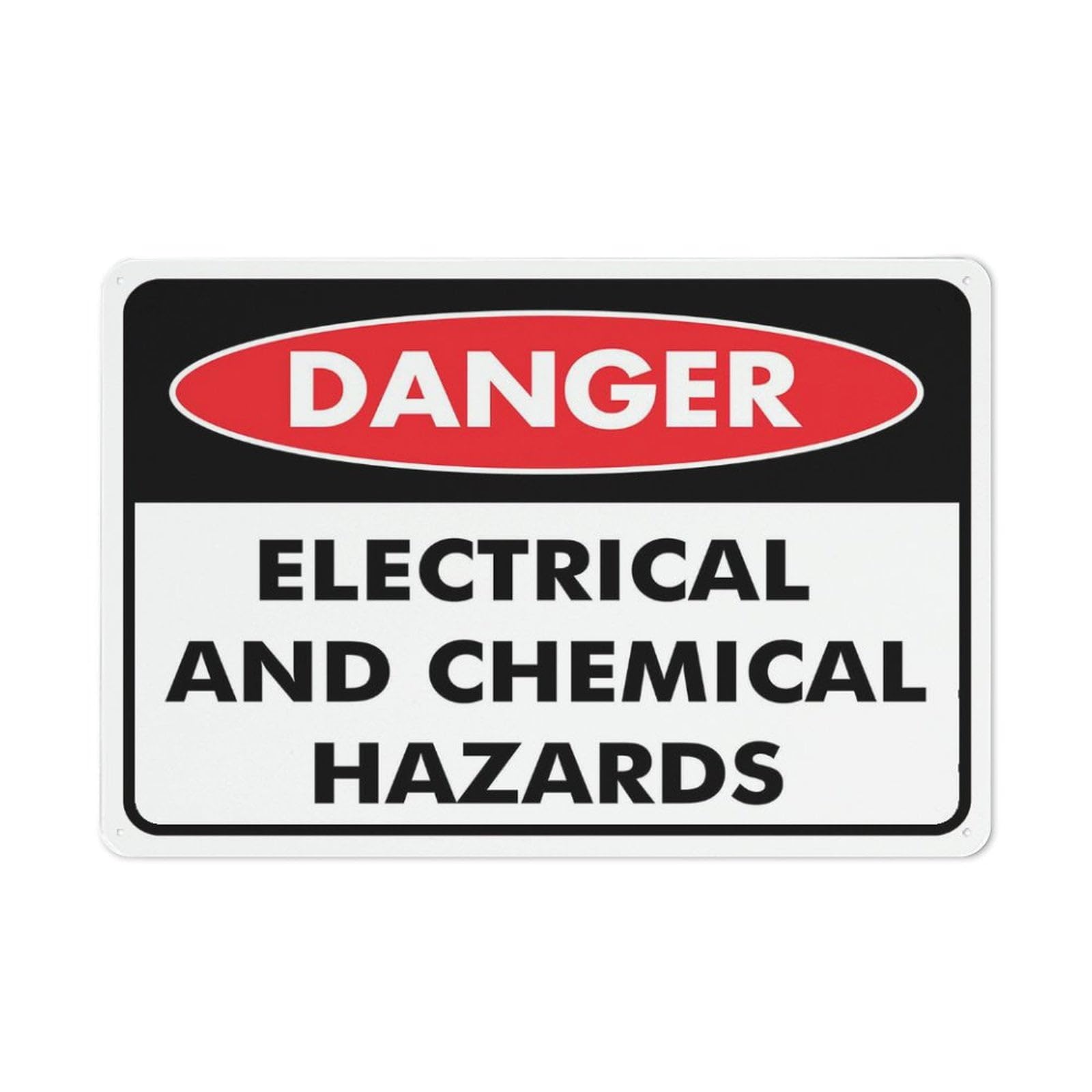 peiyeety Danger Electrical and Chemical Hazards Sign for Business 8"X12" Rust Free Aluminum Uv Printed,4 Pre-Drilled Holes.Durable/Weatherproof