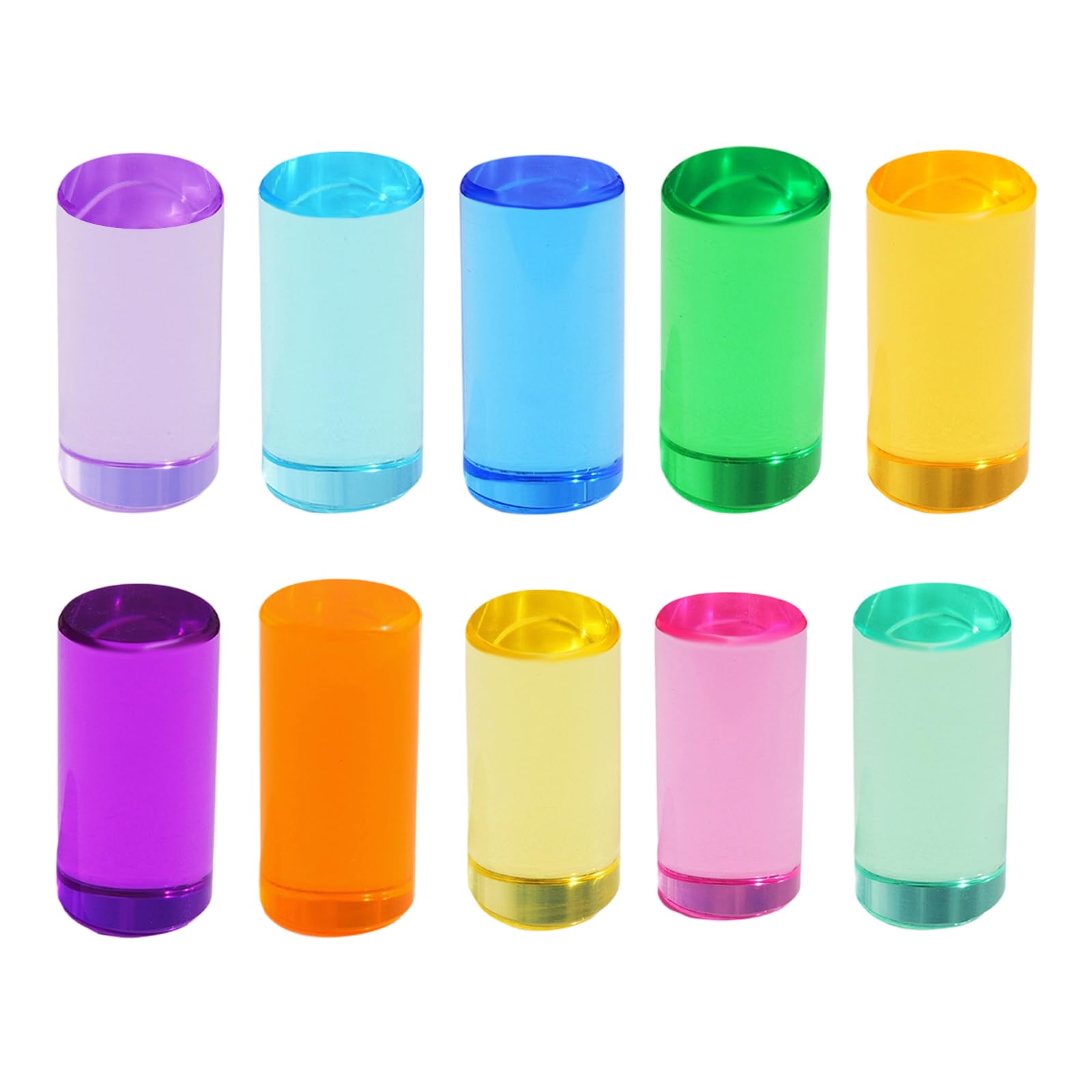 Milageto Rainbow Building Blocks Set, Rainbow Acrylic Gemstone Cylinders, Sensory Educational Toy, Rounded Edges, Blocks Colored Stacking Cubes Game for Colour Mixing, Counting, Creative STEM Play,5cm