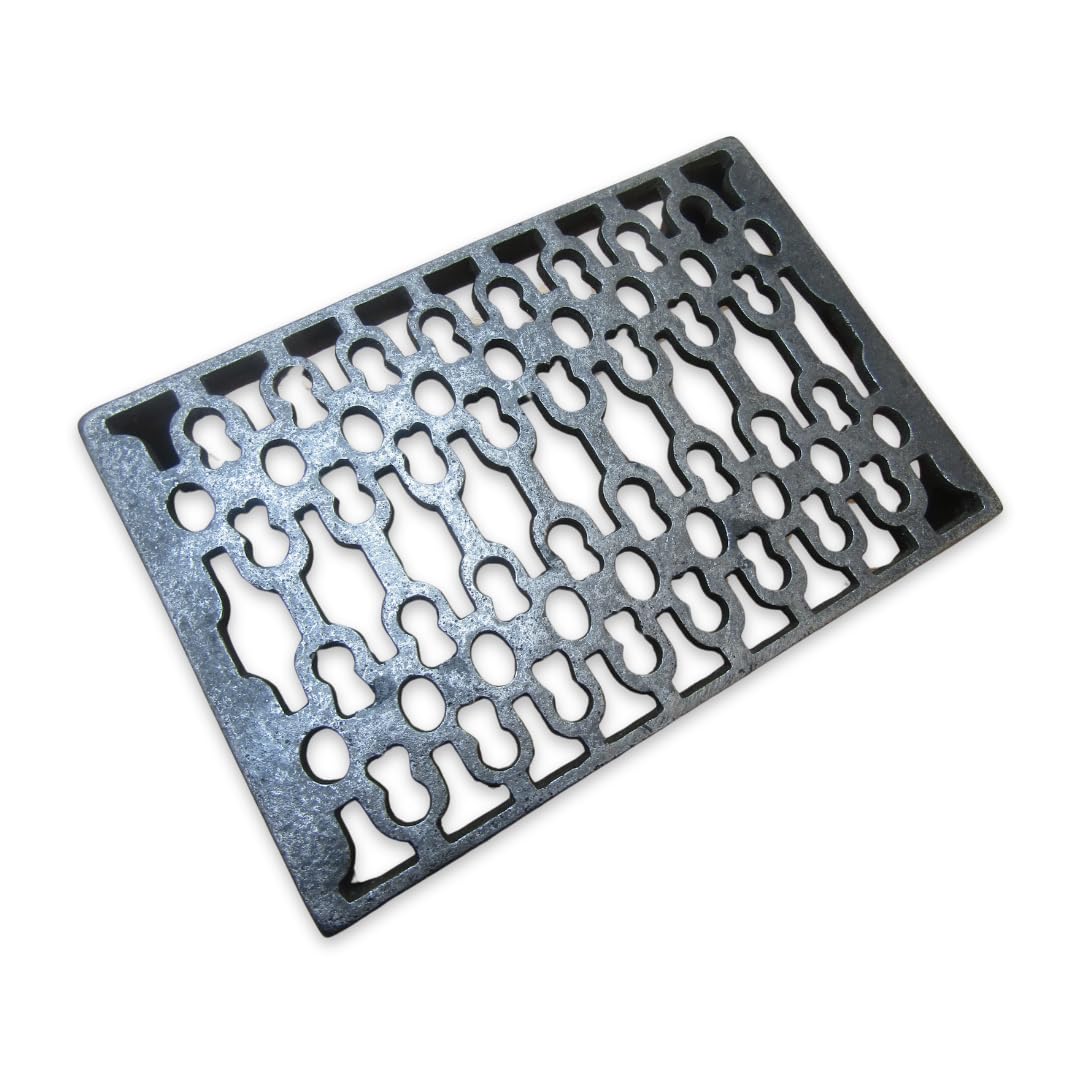 S & S InternationalAntique Iron Air Brick Vents [Pack of 1/Antique Iron] – 9 x 6” Vintage Cast Iron Air Grills for Decorative Ventilation in Walls & Floors – Durable| Grills & Vents