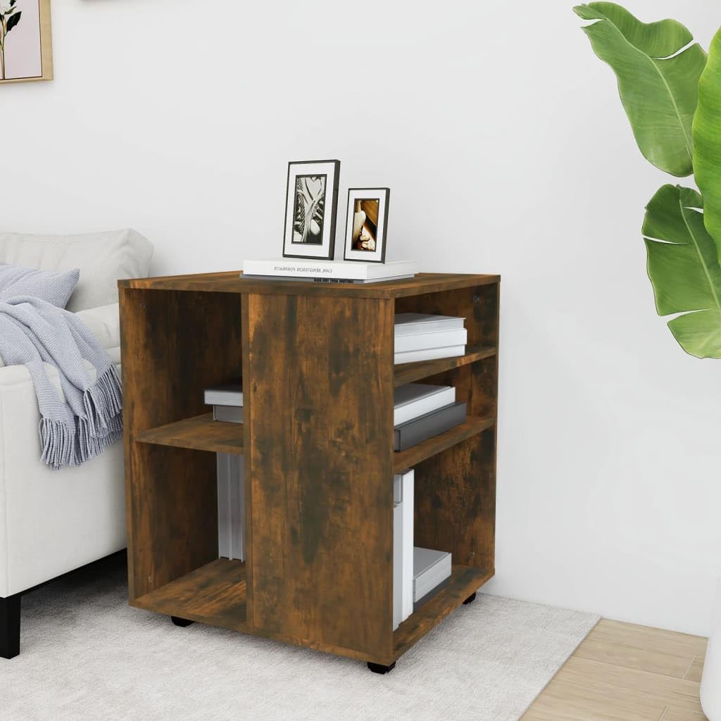 vidaXL Armadietto con Ruote Rovere Fumo 60x53x72 cm Legno Multistrato
