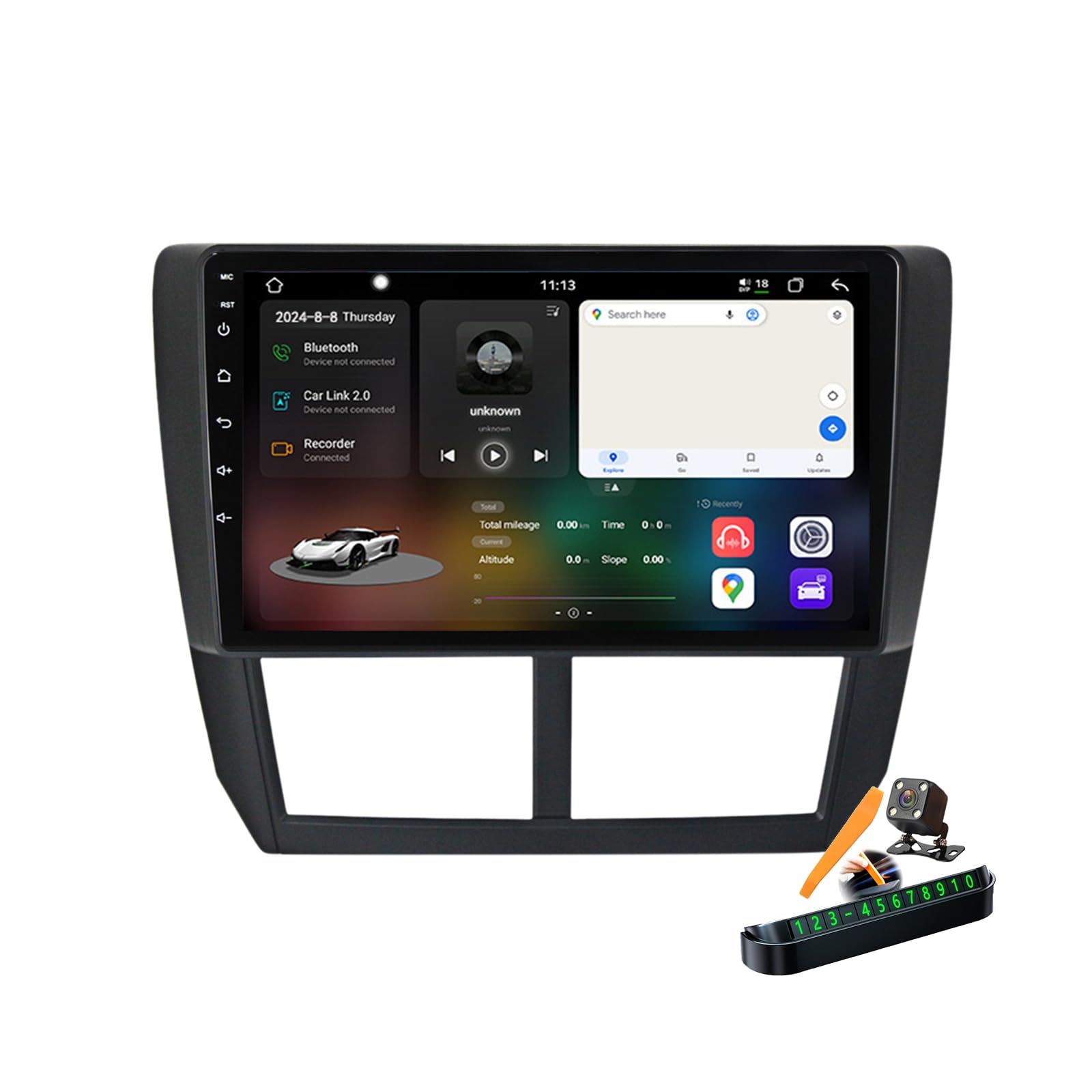 Autoradio Android 14 avec Carplay sans fil et écran 9'' pour Forester 2007-2013