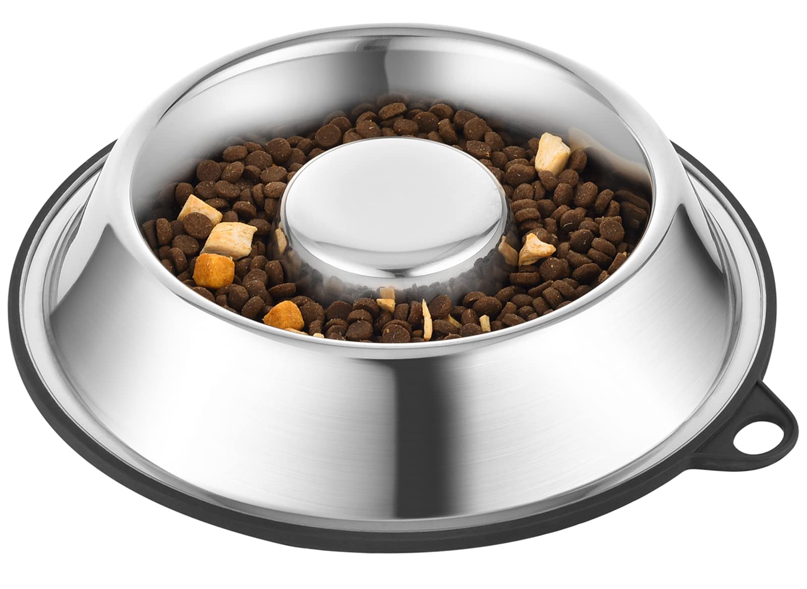 PEGGY11 Comedero Lento de Acero Inoxidable para Perros, Parte Inferior de Goma Antideslizante, Base Sin Punta, Apto para Alimentos, Sin BPA, Apto para Lavavajillas, Fácil de Limpiar, 475ML