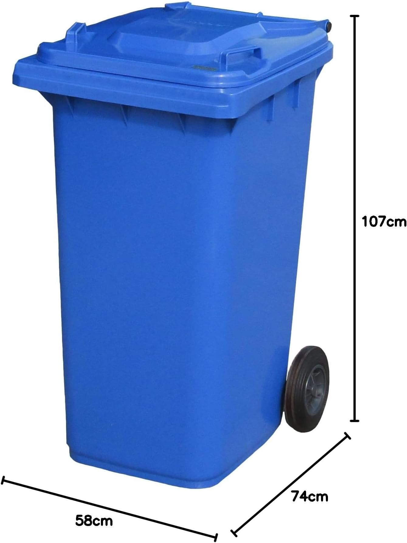 BritishBins Blue 240 ltr Wheelie Bin - Standard Size Household Wheelie Bin (For Many Councils) - Tough & Durable - For All Your Outdoor Rubbish & Recycling - EN840 Certified & Tested