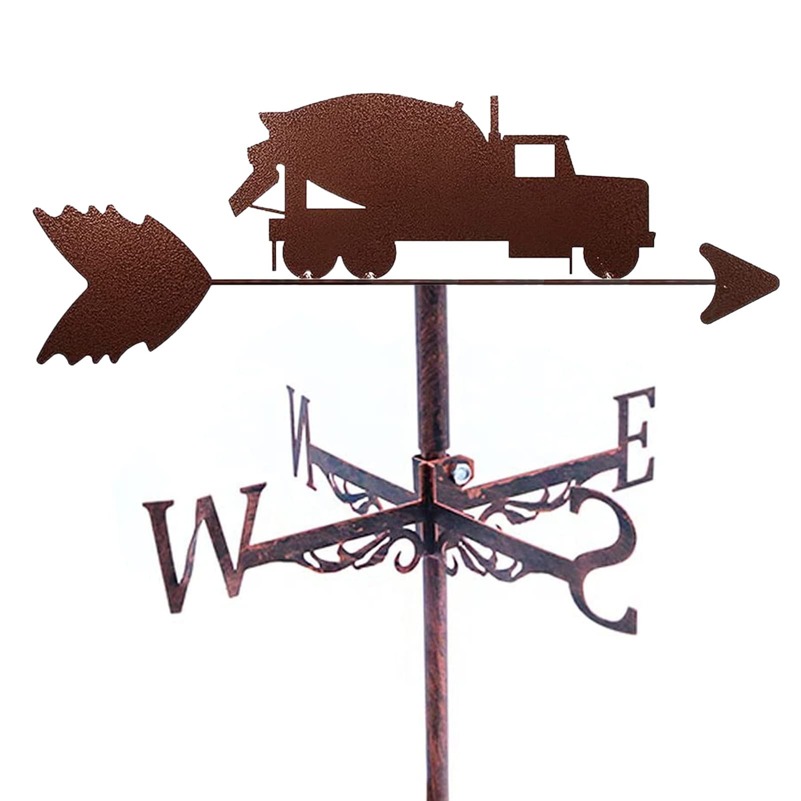 WIQUYBML Weathervane Cast Iron Cement Truck Weather Vane with Roof Mount, Garden Metal Decorations Wind Direction Indicator for Outdoor Farm Yard