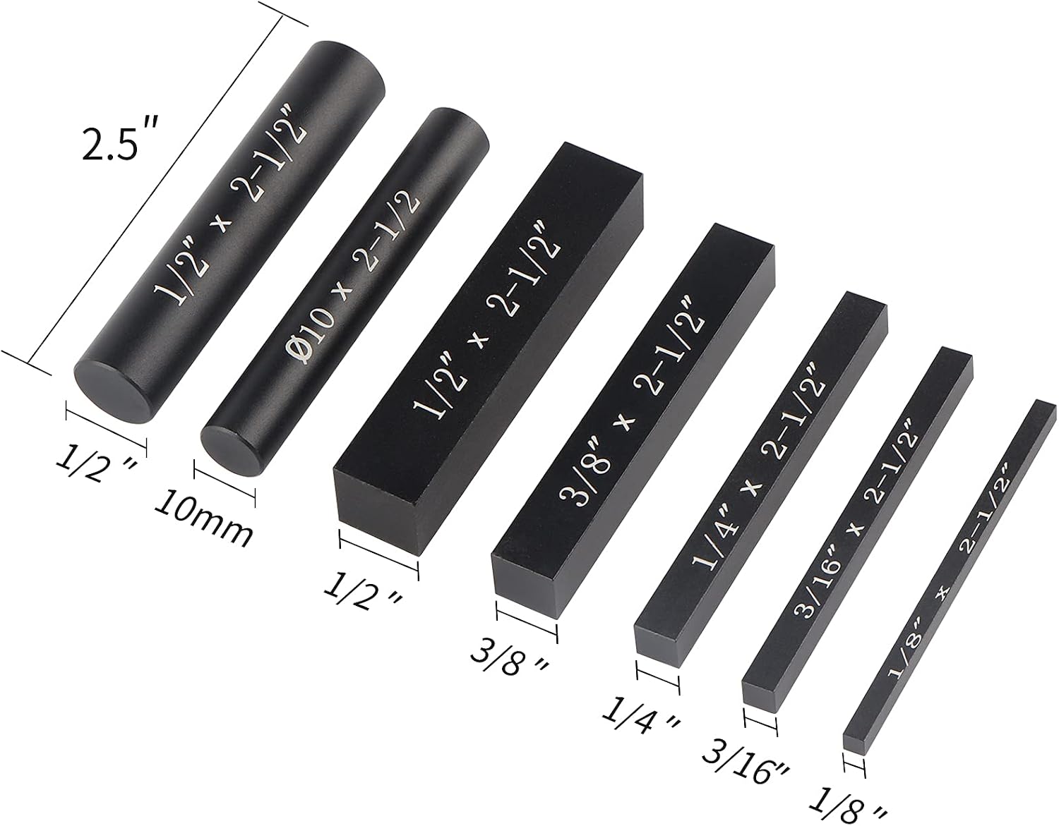 EANOSIC Setup Blocks Height Gauge Set, 7pcs Precision Aluminum Setup Bars for Router and Table Saw Accessories Woodworking Set Up, Bars Include Laser Engraved Size Markings
