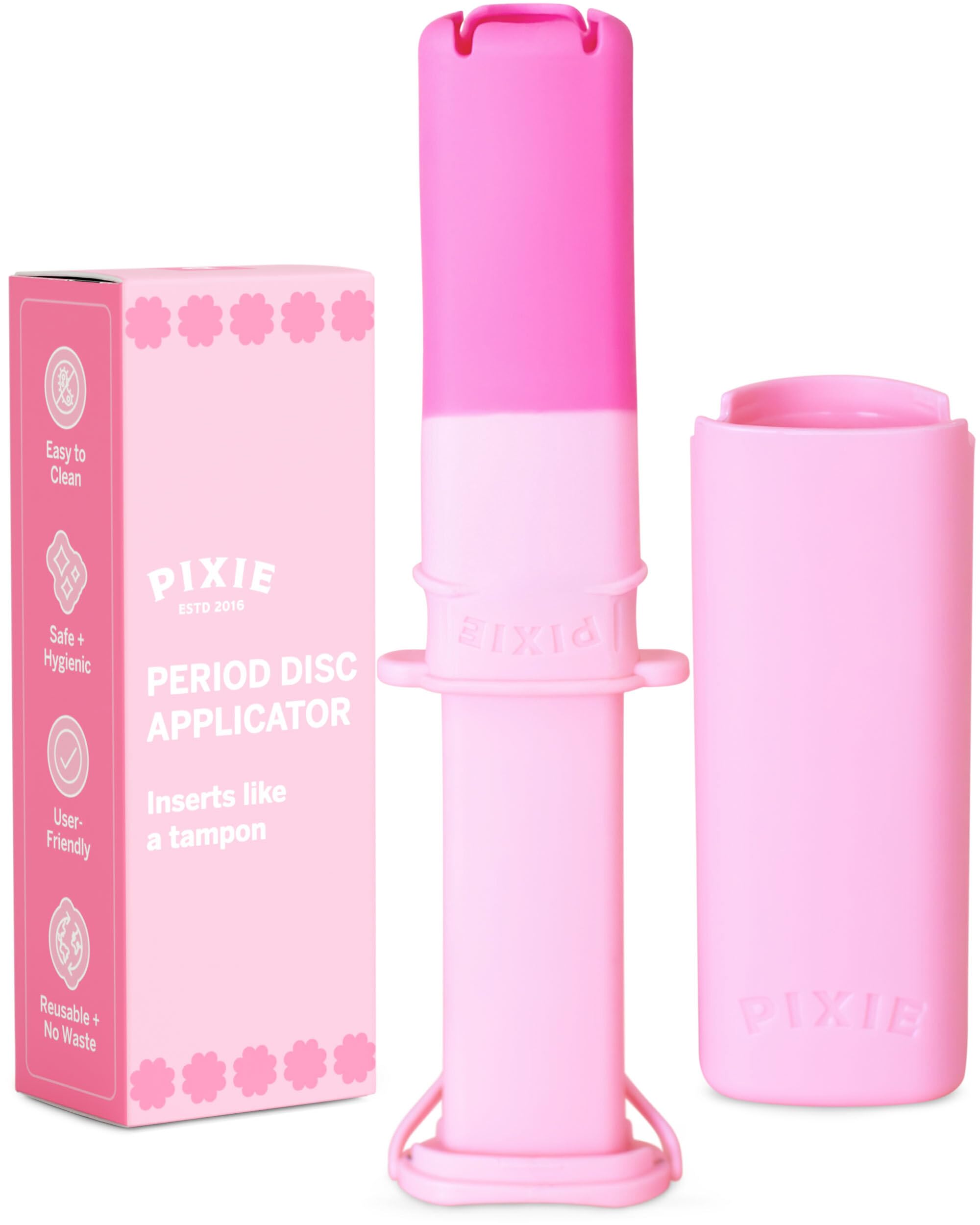 Pixie Cup Menstrual Disc Applicator - Inserts Like A Tampon - Every Woman Can Now Use Period Discs - Perfect for Long Nails - Self Sterilizer TPE Properties - Travel Case - NOT for Menstrual