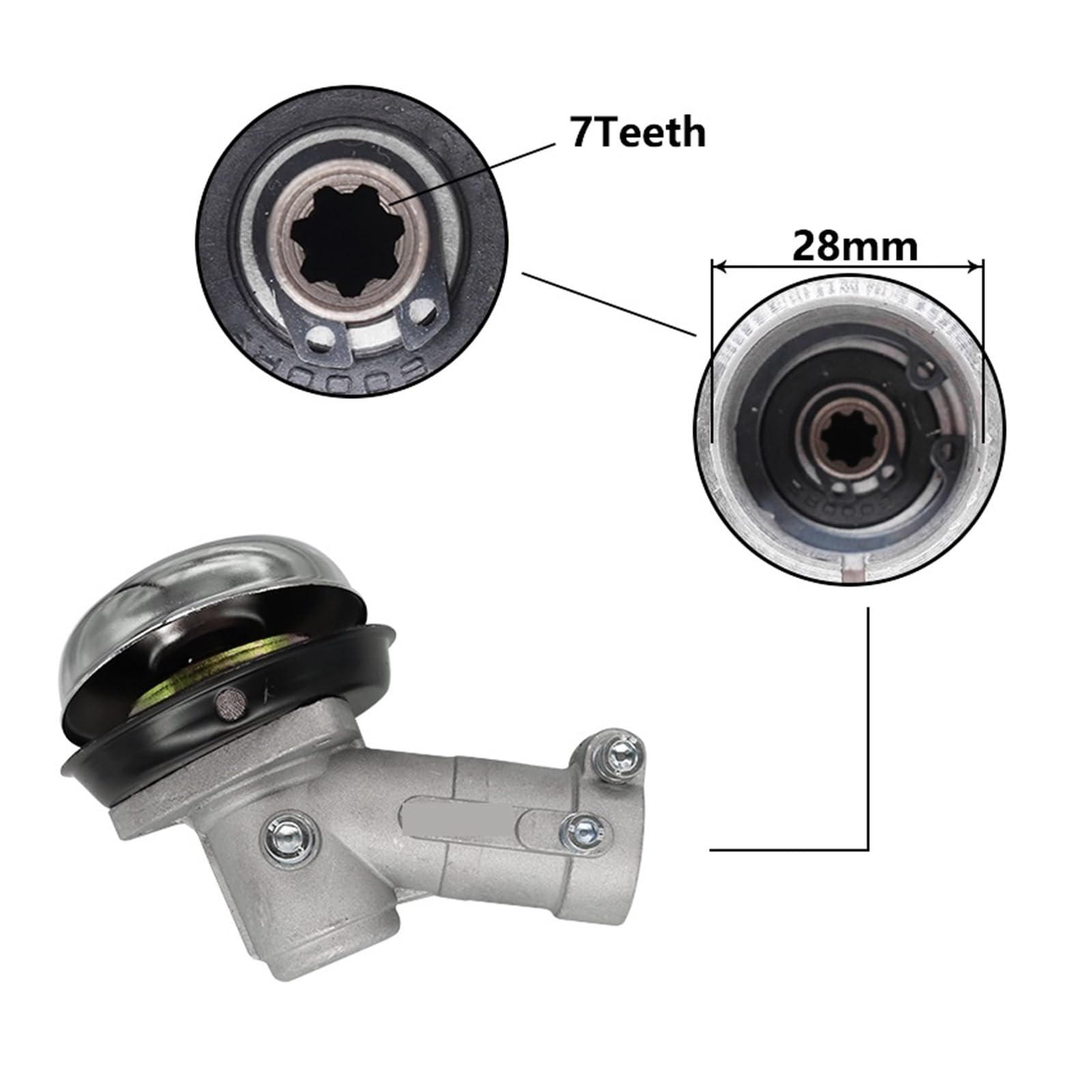 Tête d'engrenage pour tondeuse à gazon Boîte d'engrenages pour débroussailleuse de 26 mm/28 mm, tête engrenages 7/9 dents, tondeuse à gazon, rechange pour tondeuse à gazon, outils de jardinage