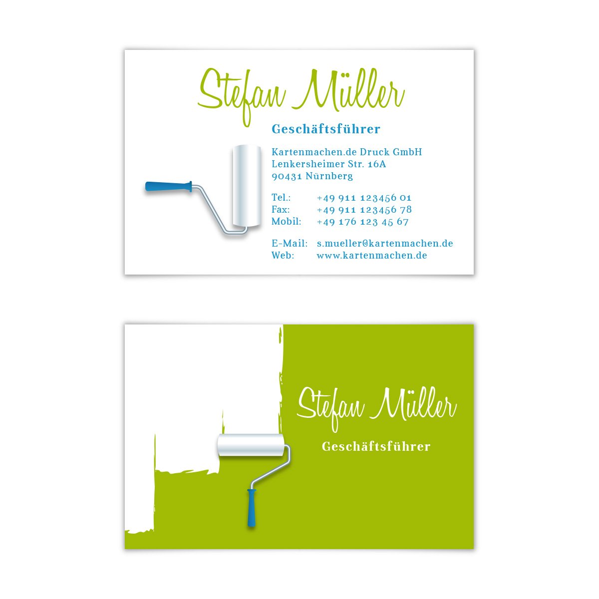500 x Visitenkarten individuell Business Karten 300g/qm 85 x 55 mm - Maler