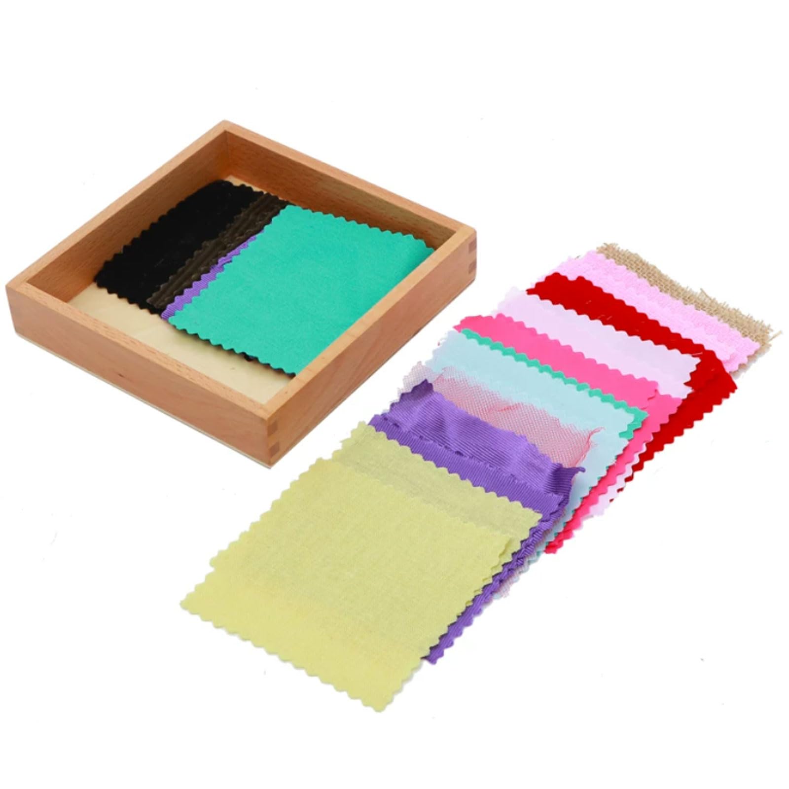 ttnmrc Montessori Sensory Tactile Set - Rough & Smooth Boards, Thermal Bottles & Fabric Textures, Early Sensory Training Toys,colored cloth box