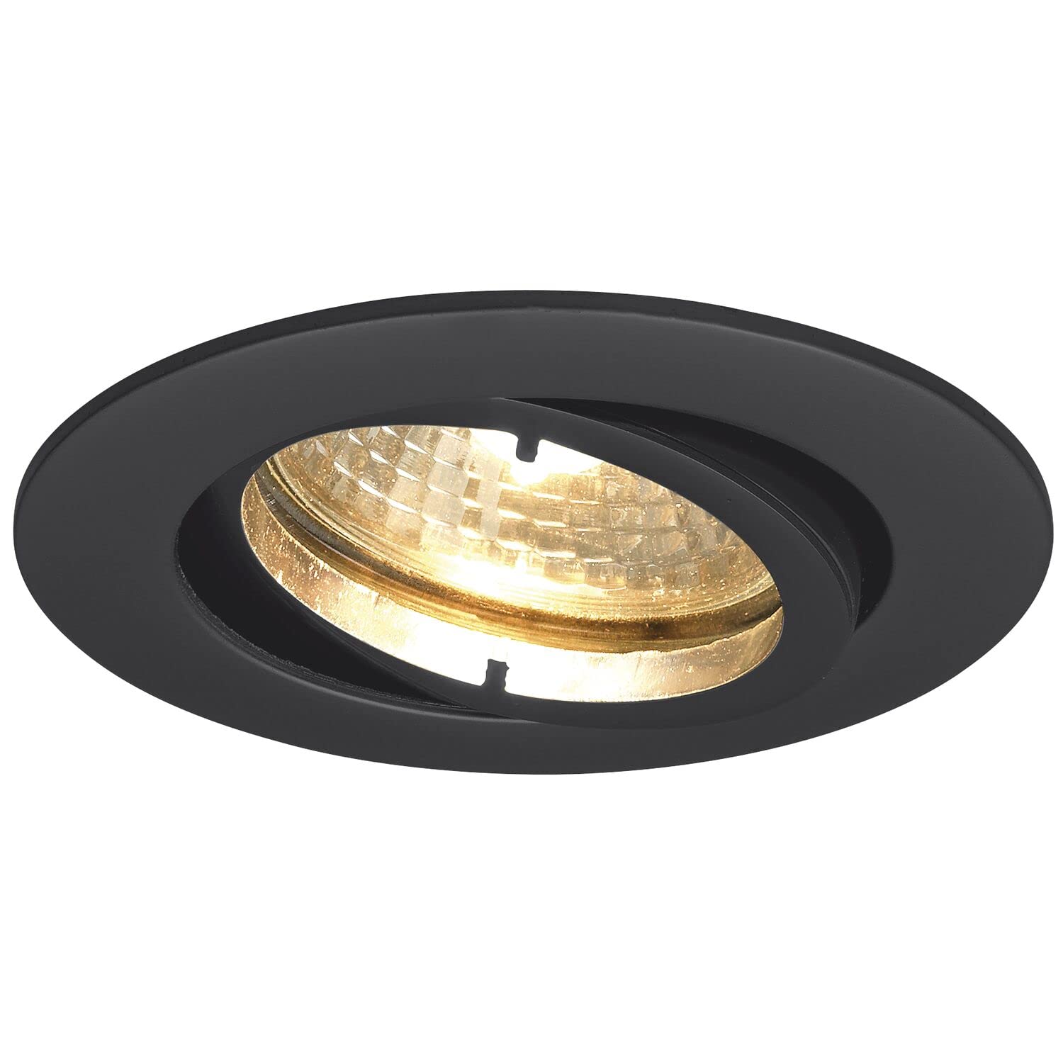 Molto LuceCeiling Light 230 V Quad Recessed Spotlight Flat and Swivelling Diameter 88 mm Aluminium Black Matt