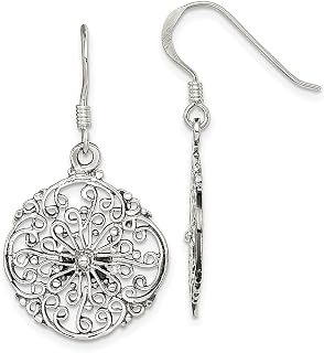 Brincos de prata esterlina 925 filigrana círculo pendente lustre joias finas para mulheres presentes para ela, Prata esterlina Cristal
