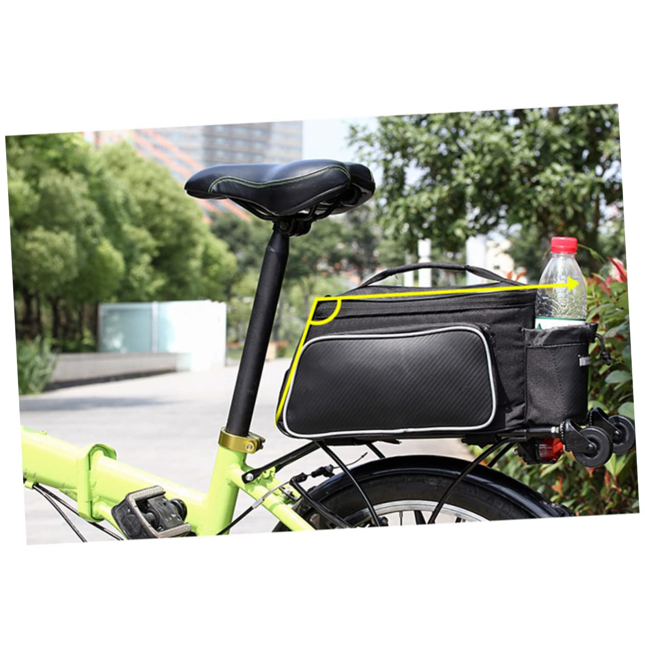 Toddmomy Borsa Per Sedile Posteriore Della Bici Borsa Per Accessori Da Bici Adatta Per Mountain Bike Strisce Riflettenti e Capacità Ampia Per Contenere Tutto Necessario Per Pedalata