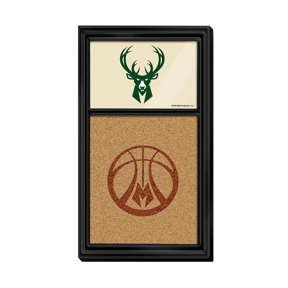 The Fan-Brand NBA Milwaukee Bucks: Buck - Cork Note Board- Sports Decor for Home, Game Room, Fan Cave & Garage - USA Made