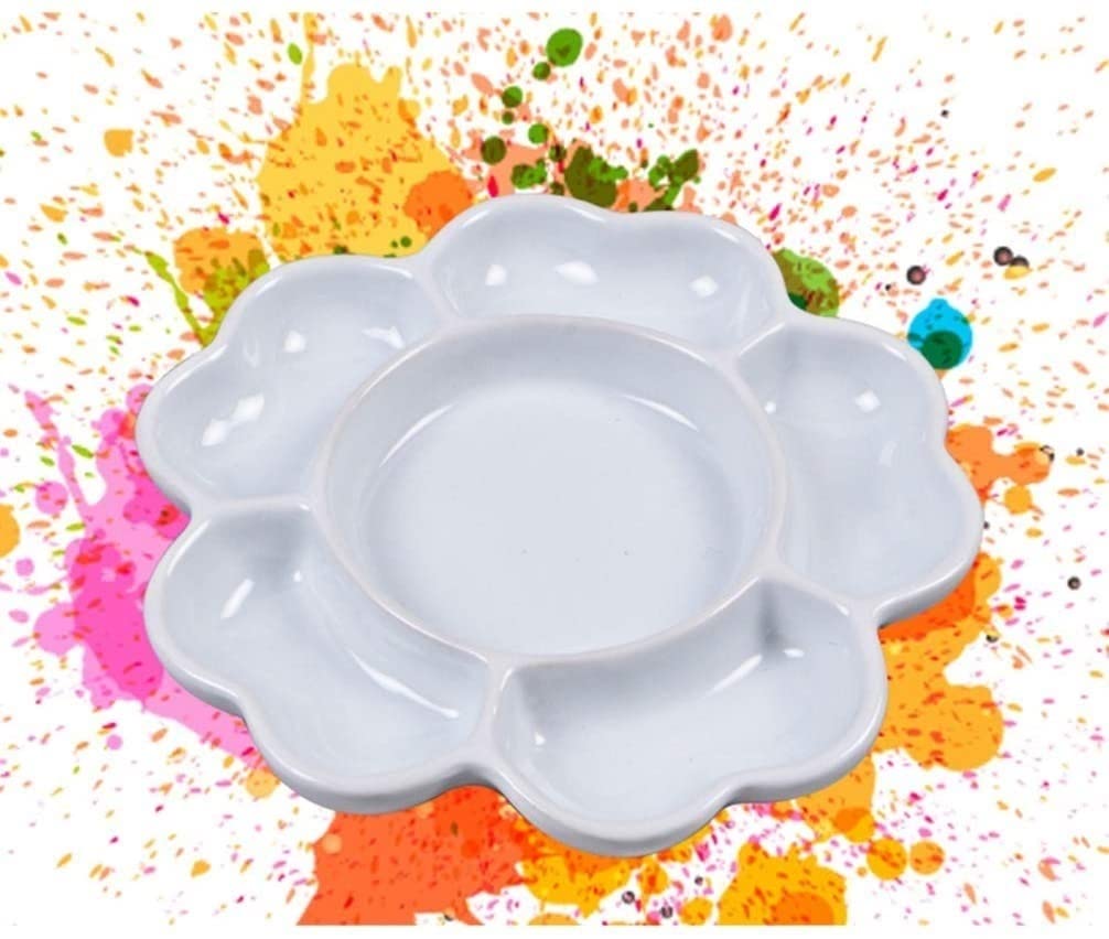 Paleta farb ceramicznych biały talerz porcelanowy taca do mieszania akwarela malarstwo paleta do mieszania taca artystyczne materiały malarskie łatwe do czyszczenia