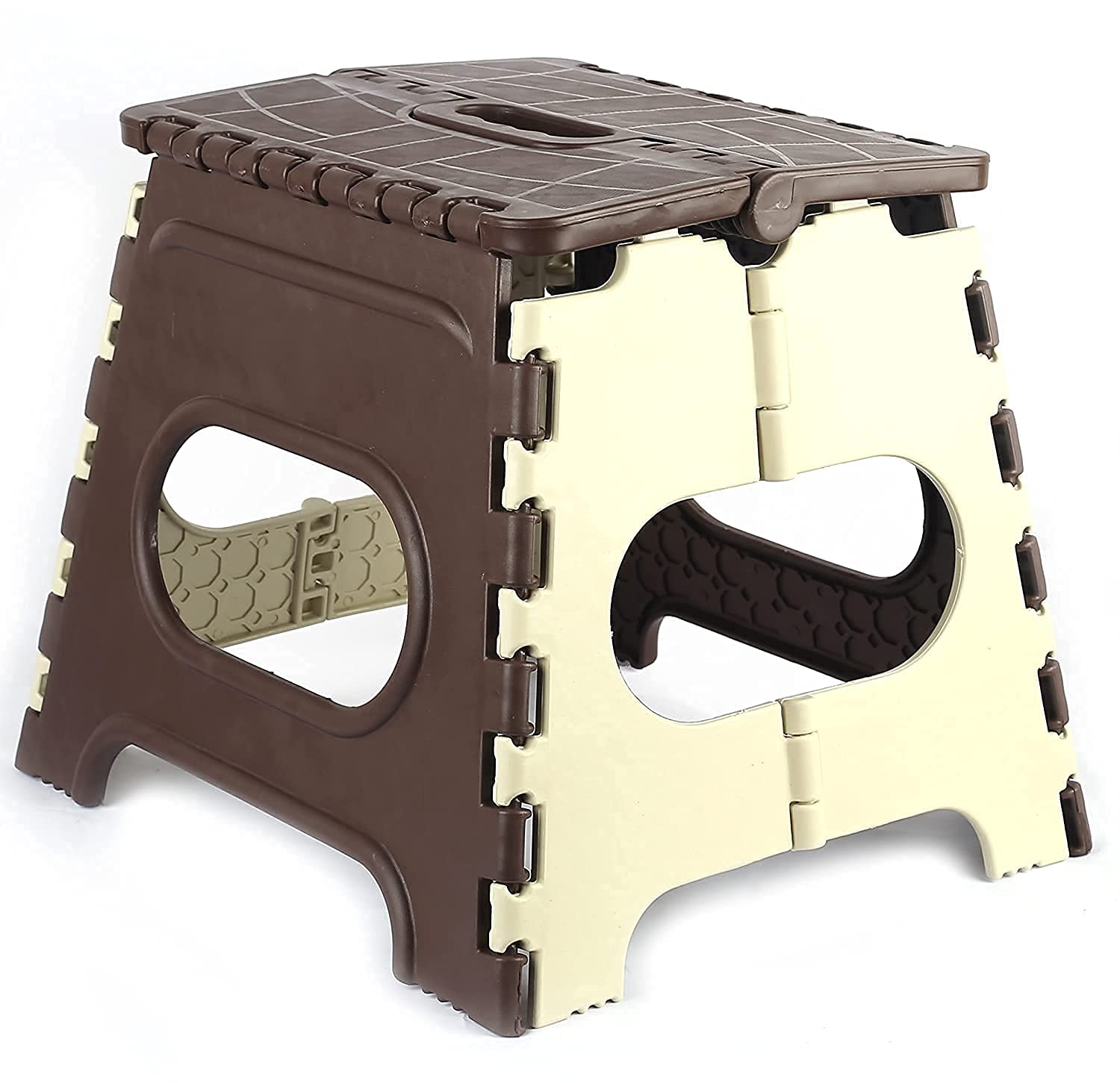 12 Inch Folding Step Stool to Support Adults and Safe Enough Opens Easy with One Flip. Great for Kitchen, Bathroom, Bedroom, or Adults (Brown).-image-31