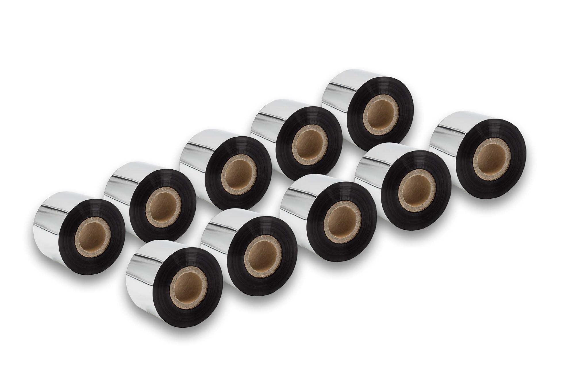 vhbw 10x nastro trasferimento termico compatibile con TSC TTP-245 Plus, TTP-2410M etichettatrice, indelebile, 50mmx300m, cera di qualità plus