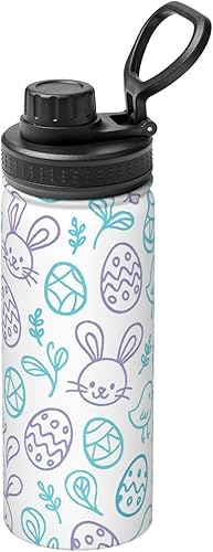 Hervidor de agua aislado de acero inoxidable con conejo y pollo  Botella de agua divertida con estampado  Ideal para deportes y viajes