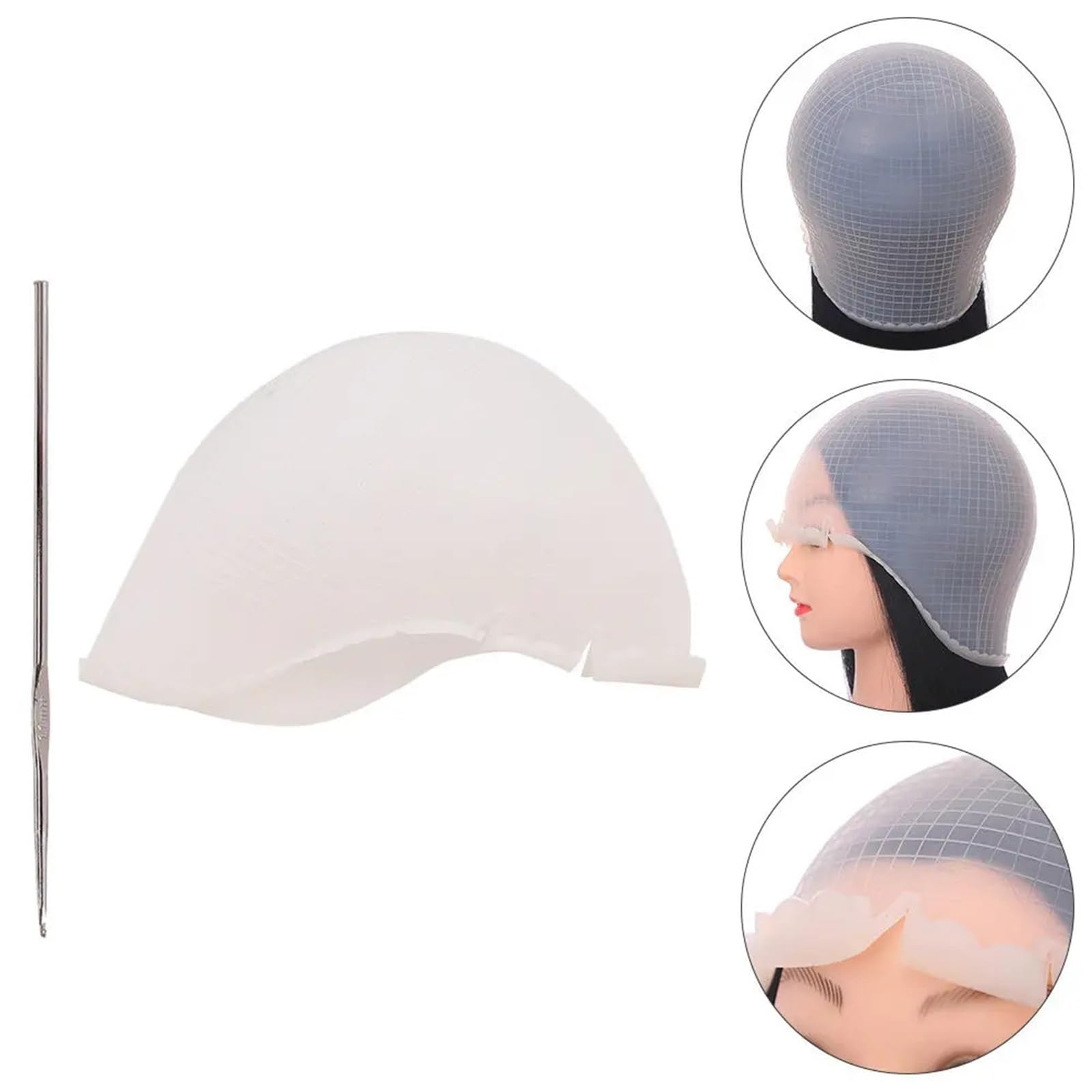 Cuffia Per Meches 2 set di cappucci for tinture for capelli in silicone, vestibilità comoda