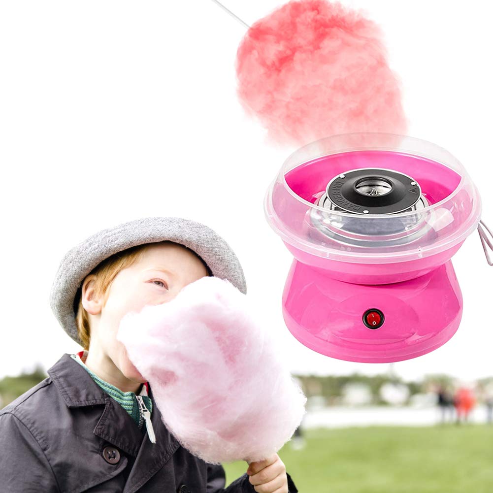 Zuckerwattemaschine Zuckerwatte Maker für Zuhause, DIY Tragbare Zuckerwatte-Maschine, Zuckerwatte Maschine für Zuhause Automat Zuckerwattegerät Cotton Candy Machine Kids Party Sweet Gift, Rosa