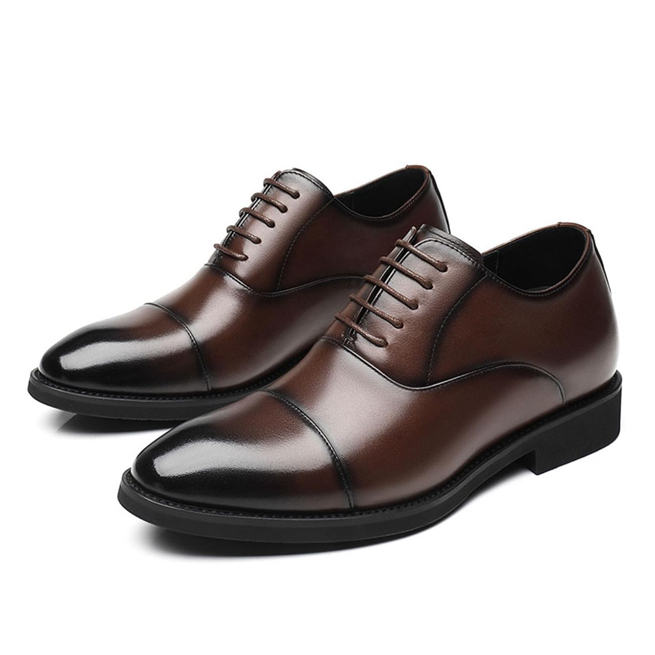 VIBLiSS Uomo 3.14 '' Scarpe Formali più Alte Pelle Lace-ups Altezza Invisibile Aumentando Abito da Guida da Sposa Oxfords