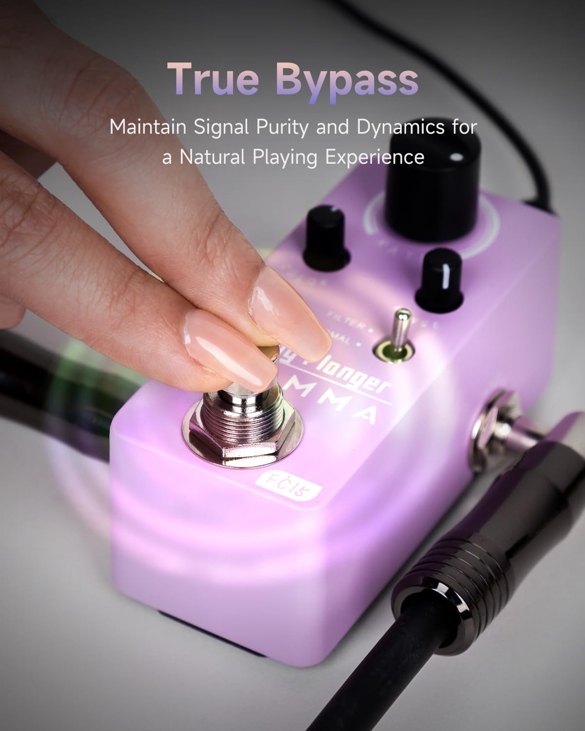 FLAMMA FC15 Pedal de efectos de guitarra analógico, mini carcasa de metal portátil y duradera