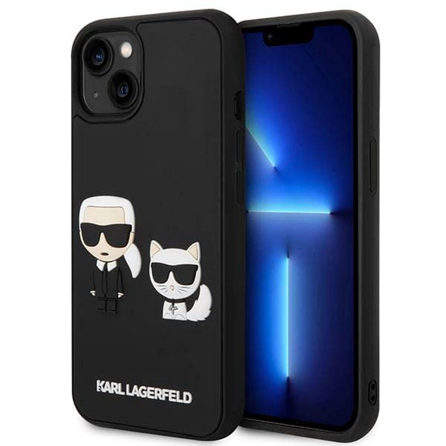 CG MOBILE Karl Lagerfeld Silicone Case With 3D Karl & Choupette Protector/Ultra-Thin/Non-Slipping/Shock-Absorption/Anti-Scratch Compatible With iPhone 14 Max 6.7"
