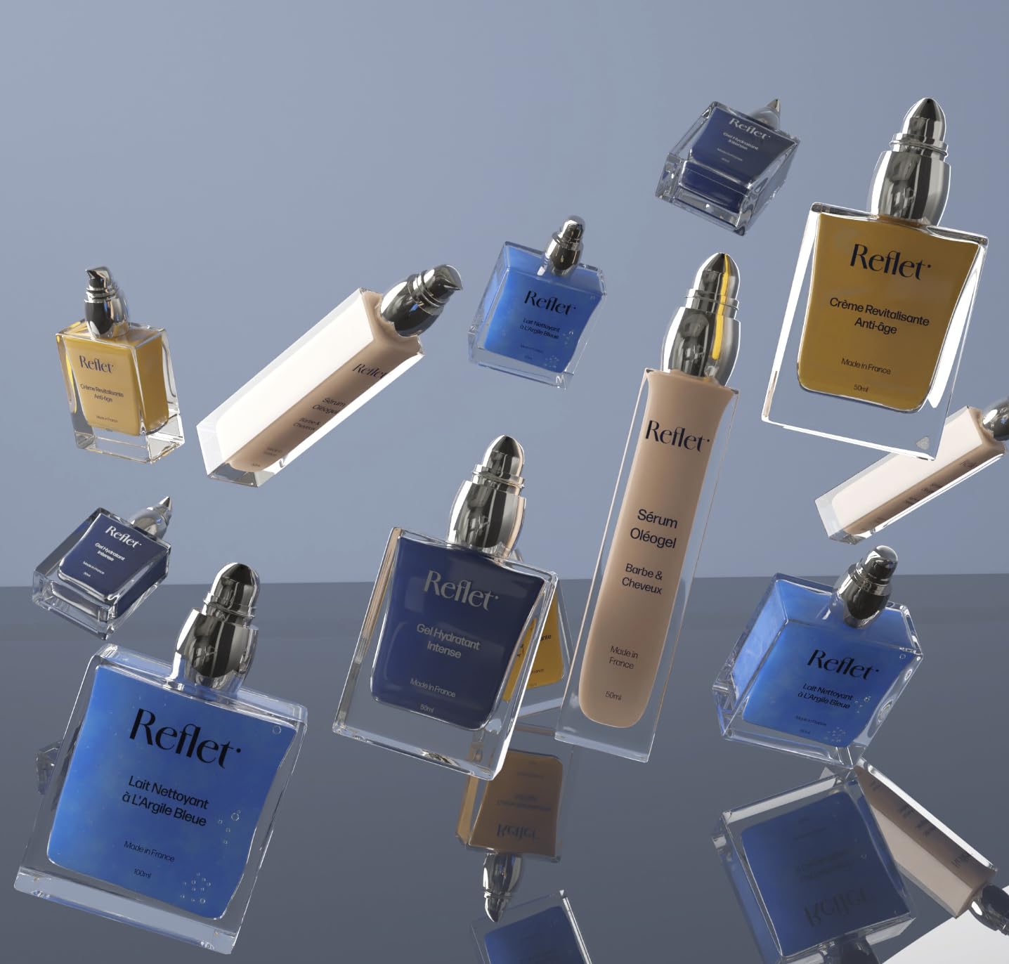 Reflet Cosmetique – Set Ritual Revitalisierend angereichert – Gesichtsreiniger + feuchtigkeitsspendendes Gesichtsserum + Bart- und Haarserum + Anti-Aging Gesicht