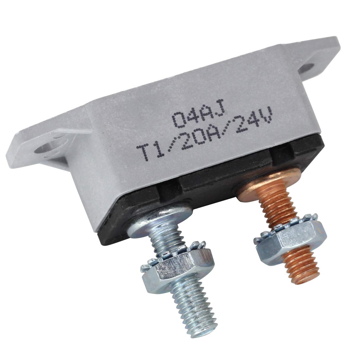 12/24V Stud Bolt Type 20A Automatic Reset Circuit Breaker Fuse Holder 20amp with Waterproof Red Cover