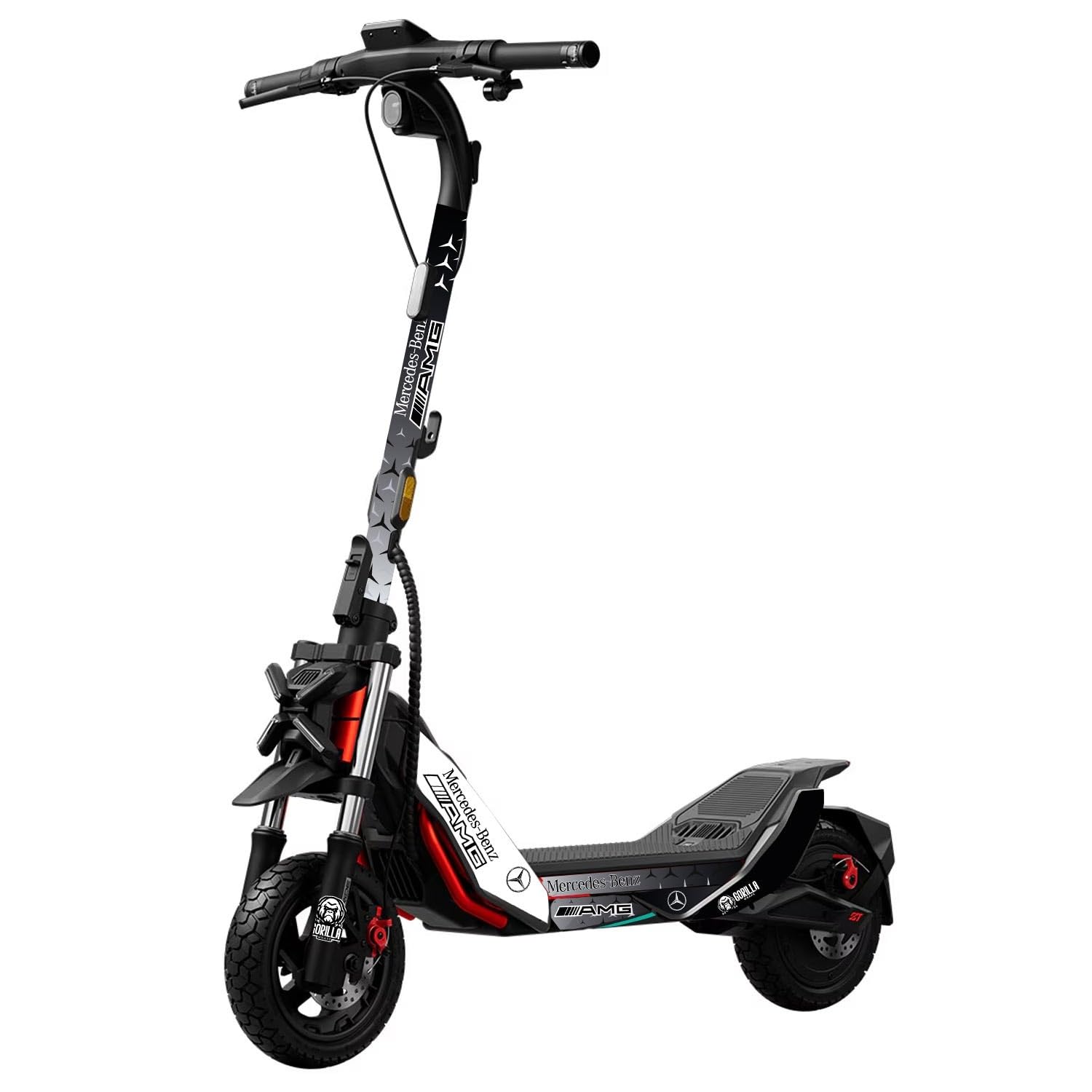 SportRiders Vinilo Segway ZT3 Pro Accesorios. Vinilo Ninebot Segway ZT3 Pro, Pegatinas Patinete ZT3 Pro. Vinilo Patinete eléctrico. Fácil de Instalar (Blanco Negro Mercedes AMG)